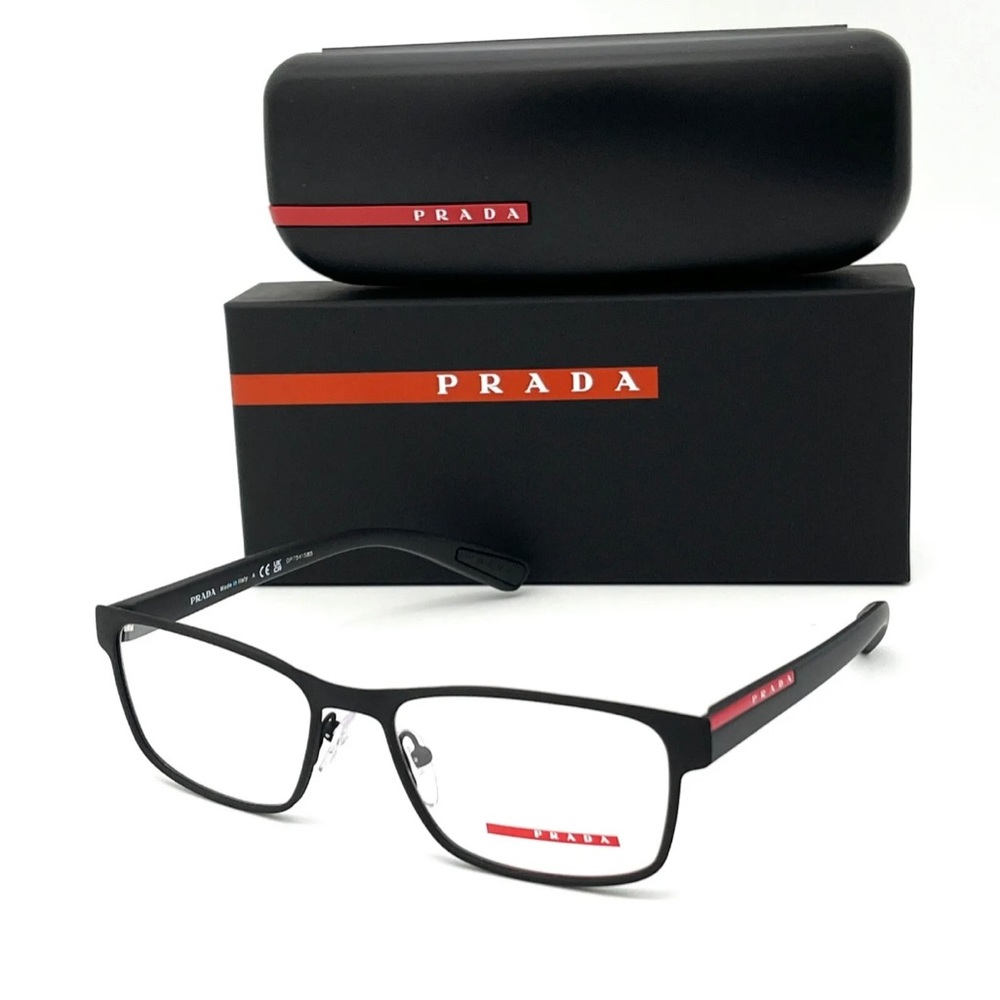 Prada Sport LIFESTYLE PS 50GV DG01O1 Black Rubber/ Demo Lens 53mm Eyeglasses